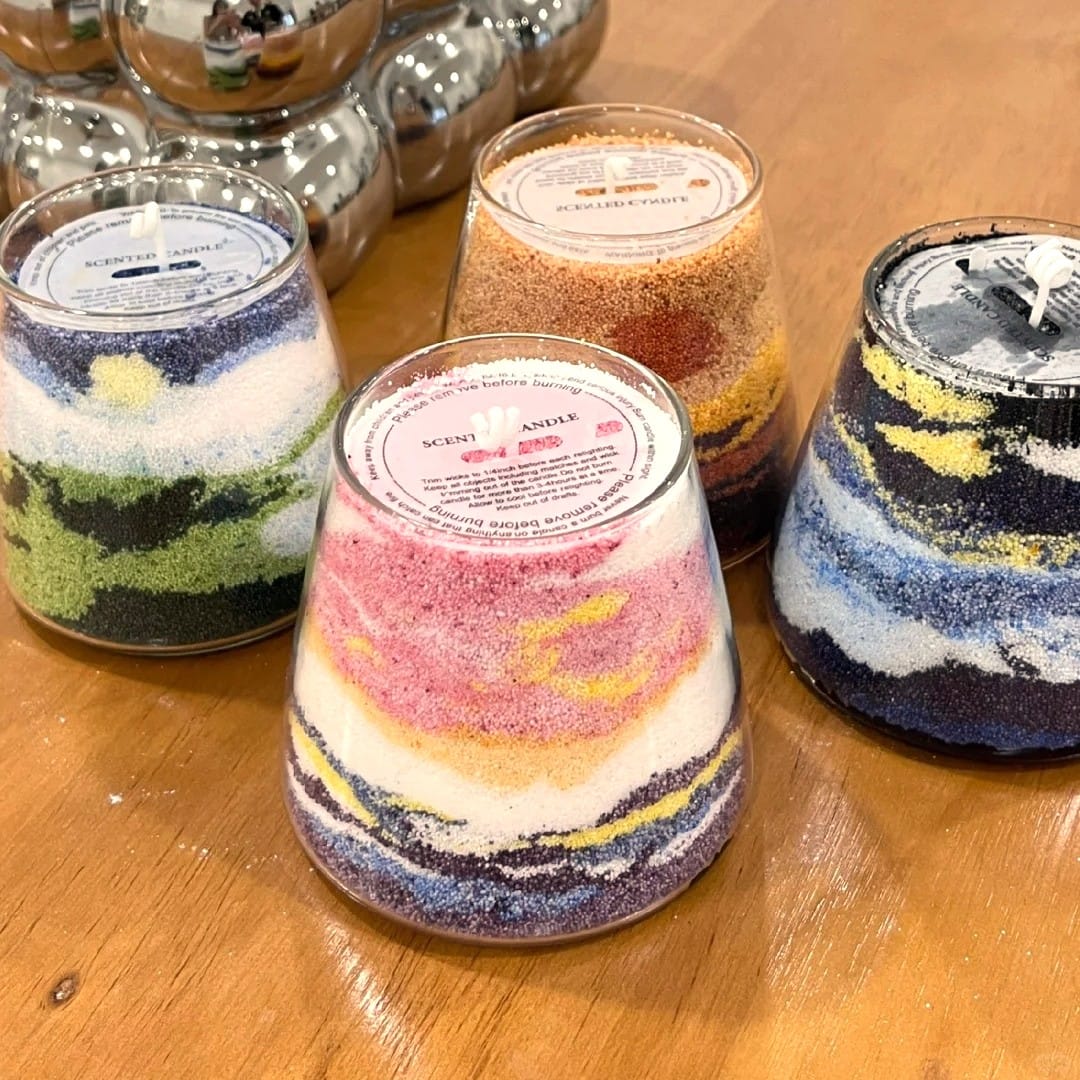 Sand Painting Candles